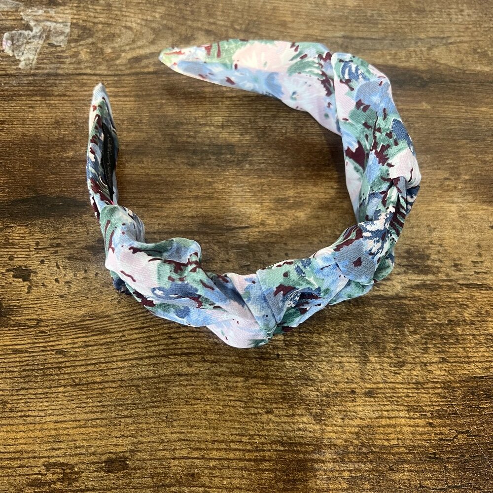 Watercolor Floral scrunched Headband